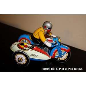 Metal Tin Type Motorcycle with Side Car Toy for Decoration 
