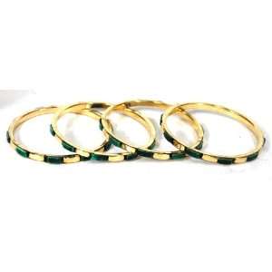 com BombayFashions 4 Piece Green Golden Hand Carved Bella Collection 