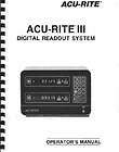 Acu Rite lll Digital Readout DRO Owners manual