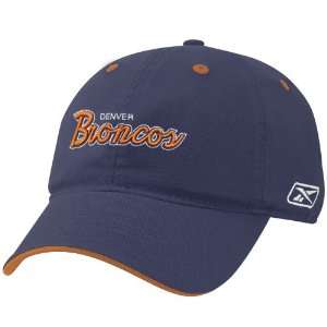   Reebok Denver Broncos Navy Blue Script Slouch Hat: Sports & Outdoors