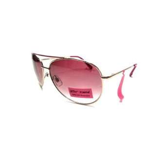Betsey Johnson BJ6047M Aviator Pink Silver Sunglasses
