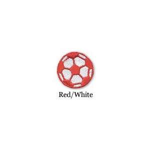  Soccer Ball Iron on Patch Red/White 10 Pack Everything 