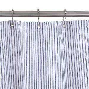  Cotton Duck Cloth Shower Curtain   Blue Tick Stripe   68 