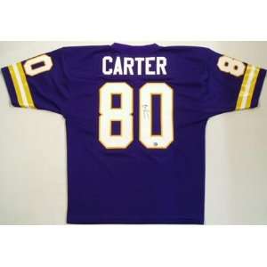 Signed Cris Carter Jersey   Purple Custom Throwback:  