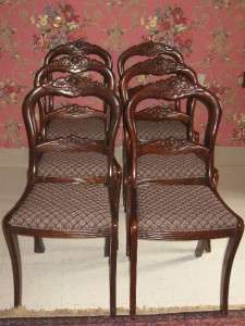   Victorian Balloon Back Rose Carved Side Chairs Georgian Court go with