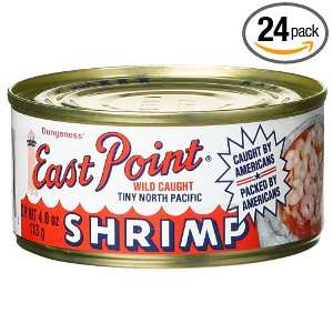 East Point Tiny Shrimp, 4 Ounce Tins (Pack of 24)  Grocery 