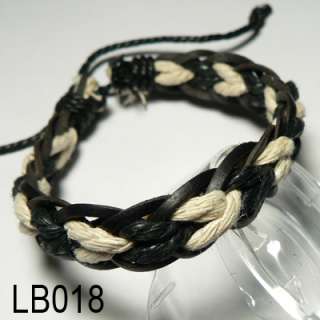 Unique Full handmade leather hemp Bracelet