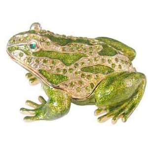  Bedazzled Green Frog Collectible Trinket Jewelry Box