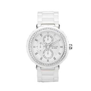 Fossil Womens CE1008 White Ceramic and Stainless Steel Bracelet White 
