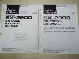 Pioneer Service Manual~SX 2900/2800/1900/240 Receiver~Original~Repair 