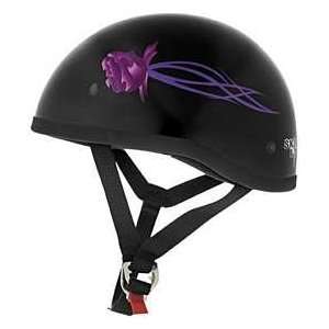   Skid Lid Helmets SL ORIGINAL BLACK ROSE MED MOTORCYCLE Classic Helmet