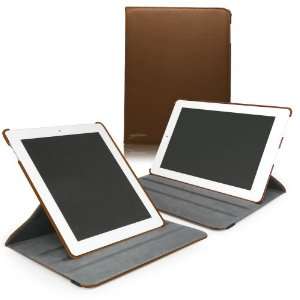 Swivel Stand Case   Synthetic Leather iPad 3 Folio Case with 360 
