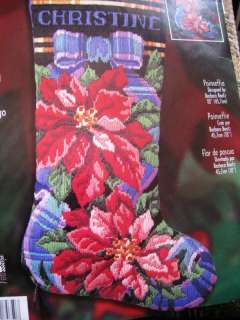   Bucilla Needlepoint Long Stitch Stocking Kit,POINSETTIA,Flower,Baatz