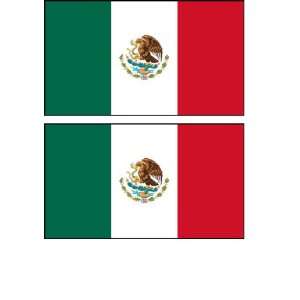  2 Mexico Mexican Flag Stickers Decal Bumper Window Laptop Phone 