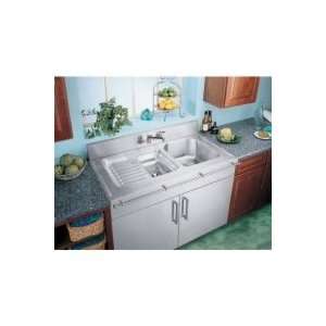 Elkay ELITE GOURMET SINK Double Right Bowl Ribbed Area Square Front 