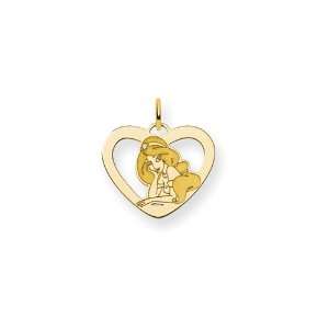   Jasmine Heart Charm in Gold Plated Silver Finejewelers Jewelry