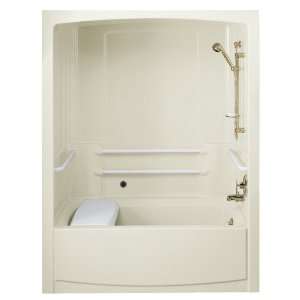   Module with Nylon Grab Bars and Right Hand Drain, Less Trim Kit, White