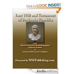 Last Will and Testament of Benjamin Franklin Benjamin Franklin 