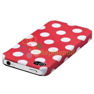 Red w/ White Dot Rear Hard Case Cover+PRIVACY LCD FILTER Film for 