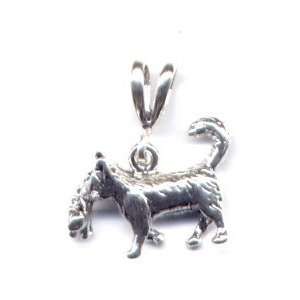 Sterling Silver Cat with Kitten Pendant Mother Jewelry Gift Boxed 