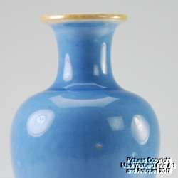 Small Chinese Monochrome Blue Vase, Baluster Form, 18/19th Century 