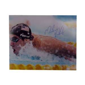 Autograph Michael Phelps 16x20 Swimming Side  Sports 