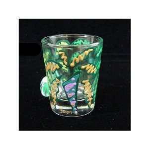  Party Palms Design   Hand Painted   Collectible Shot Glass 