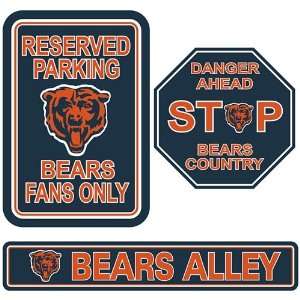  Fremont Die Chicago Bears Parking Sign 3 Pack Kit 3 Pack 