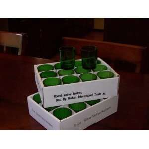 Green Glass Votive Candle Holders (Set of 12):  Home 