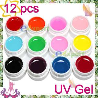 12 colors Mix Pure Nail Art UV Builder Gel Set Acrylic  