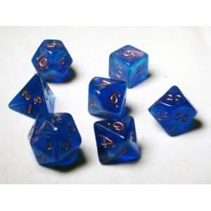 Blue Fire Opal (Set of 7 Dice) by Crystal Caste Toys 