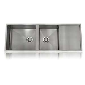   SS SPL D1 Stainless 52x19 2 Bowl Undermount Kit Sink   With Drain