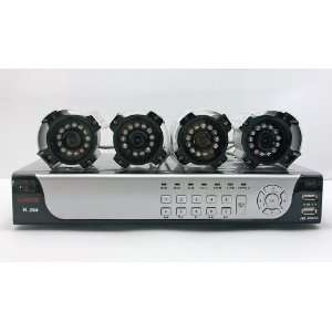 KARE D7804HT 4 Channel H.264 Remote Controlled Complete DVR System, 4 