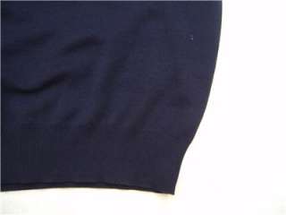   Pony Mens Vest S 100% Pima Cotton Navy Blue Sweater Small SM  