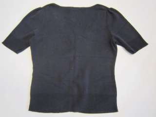   Loft Pima Cotton Crop Cardigan Shrug Sweater Soft Black Sz S  