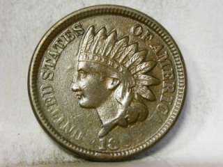   1864 AU  BRONZE  INDIAN HEAD SMALL CENT  STRUCK THRU  ID#V985  