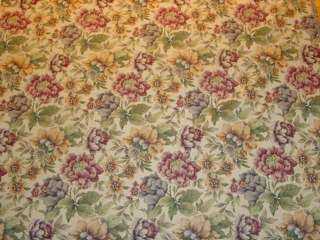 Red Green Gold Floral Upholstery Fabric bty  