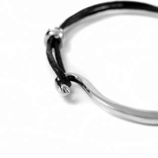 New Fashion Style Leather Bracelet Hand Chain Silver  