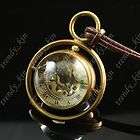Steampunk Copper Glass Ball Hand Winding Mechanical Pocket Watch 