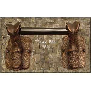  Classic Western Cowboy Boot Tissue Holder, Post Style 