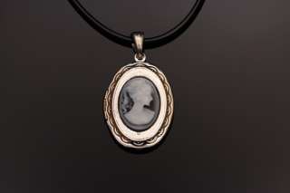   Silvertone Lady Cameo Pendant Necklace Can Attach Your Photos 16