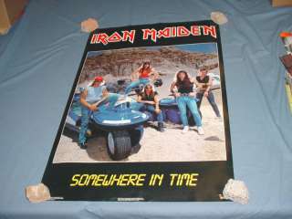 IRON MAIDEN Somewhere In Time Poster 1986 RARE Vintage  