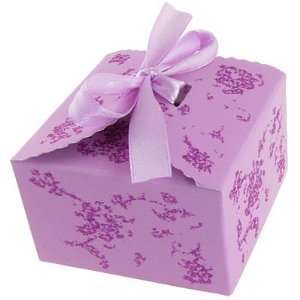  5 Pcs Glitter Powder Lilac Ribbon Bow Tied Gift Case Box Beauty