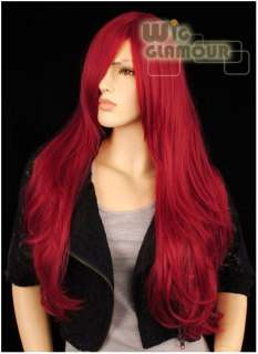 Cosplay Wig Long Dark Red With Bang Hair Wig ALR47  