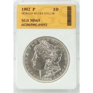 1902 P MS65 Morgan Silver Dollar Graded by SGS Everything 