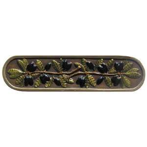  Olive Branch Cabinet Pull, Hand Tinted Brass