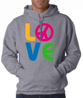 Love Peace Symbol 50/50 Pullover Hoodie  