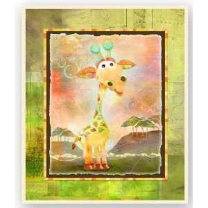  Giraffe with Map Border Wall Plaque Baby