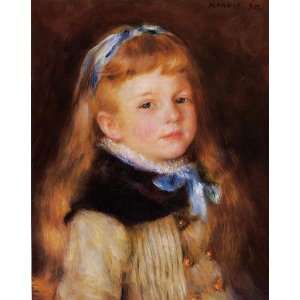  Oil Painting Mademoiselle Grimprel in a Blue Ribbon 