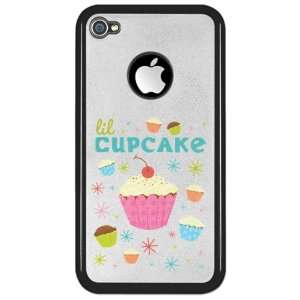    iPhone 4 or 4S Clear Case Black Lil Cupcake 